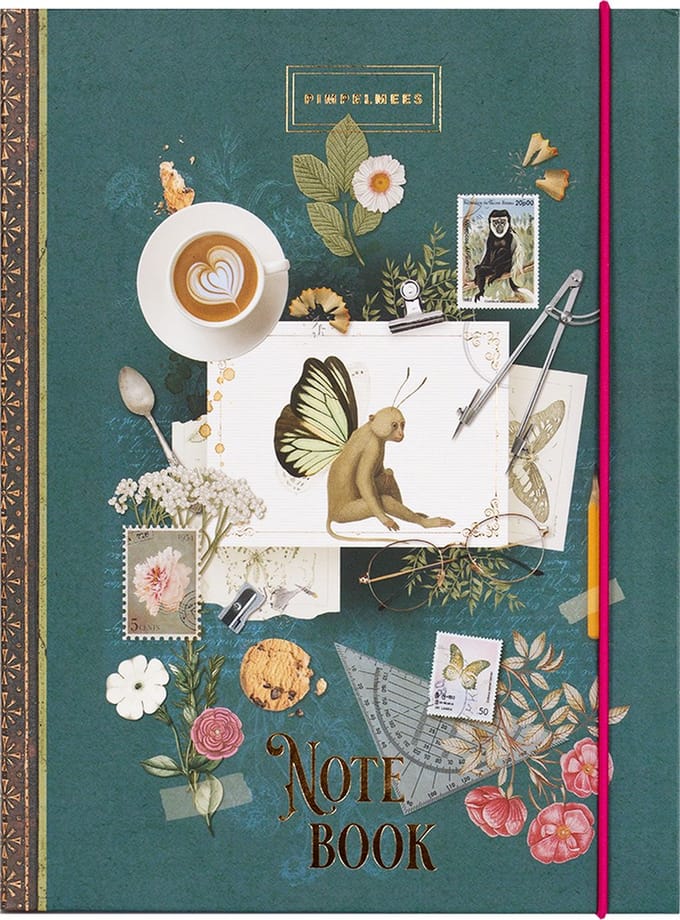 Pimpelmees notebook A5 Wonderland - Fig Wingmonkey