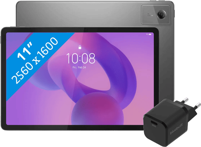 Lenovo Idea Tab 11 inch 128GB Wifi Grijs met Stylus + BlueBuilt Oplader