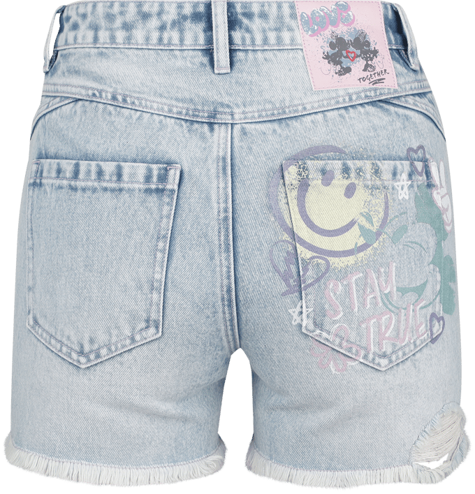 Mickey & Minnie Mouse - Disney Shorts - Stay True - 27 tot 30 - voor Vrouwen - washed denim