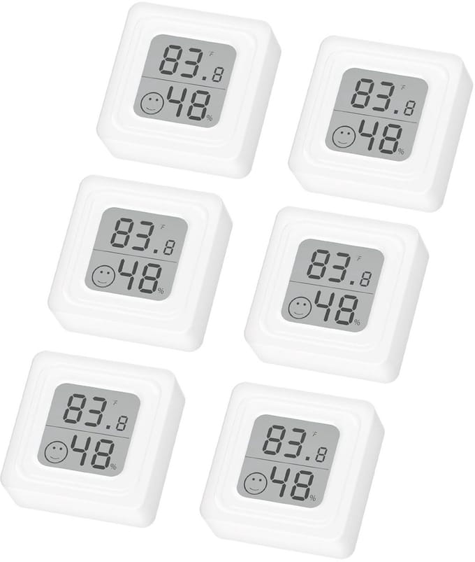 6 Stuks Digitale Binnen Hygrometer & Thermometer met LCD Scherm