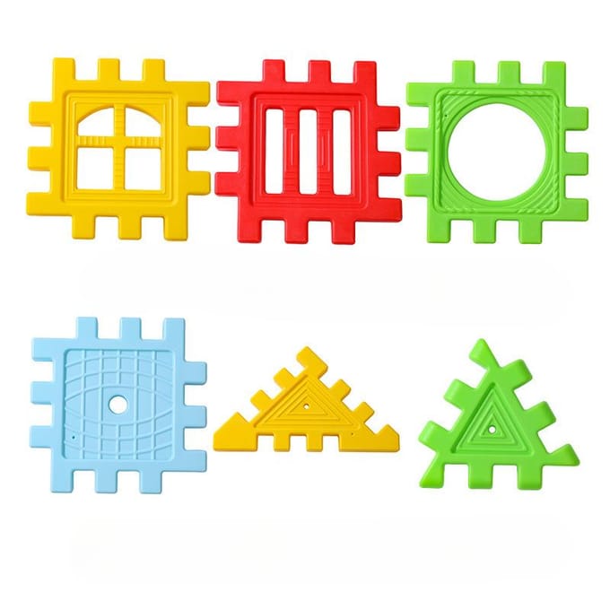 Zone de Construction Maternelle Jeu de Construction Blocs de Construction Heureux Multi-gros Blocs Blocs de Construction Famille Entraînement Sensoriel 30*30cm red