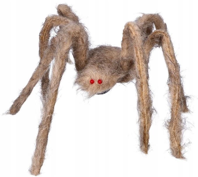 Araignée Velue Grise Grande Tarantule Décoration Ornement Halloween Horreur 60Cm