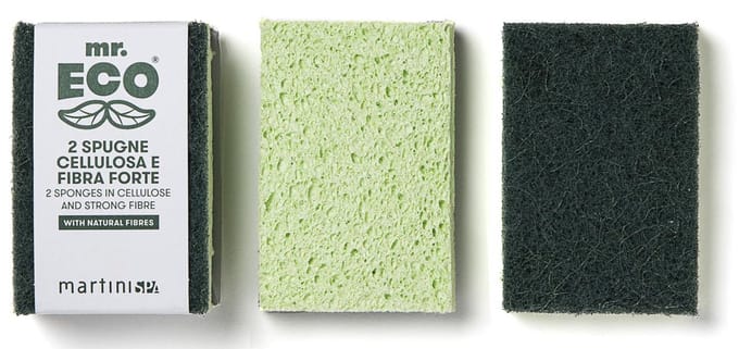 Mr. Eco schuurspons 8 x 2 cm | met stevige vezels | pak van 2 stuks