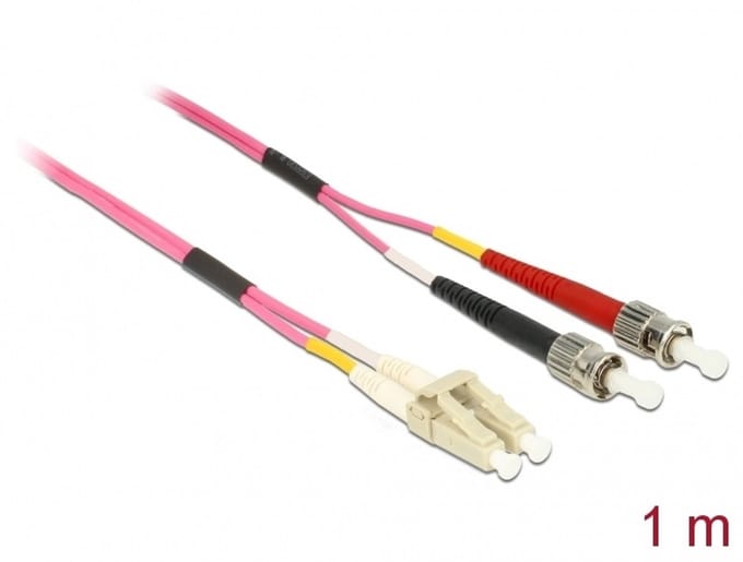 DeLOCK LC - ST, 1m Glasvezel kabel Violet