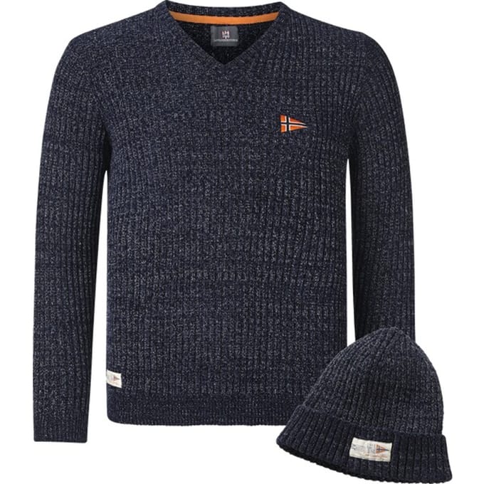 Jan Vanderstorm herren Jumper Met Kap - 52/54 - donkerblauw - Plus Size