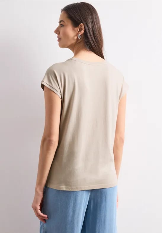 Shirt met hangende schouder en artwork