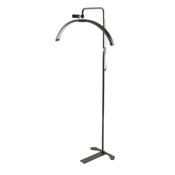 LED Halve Maan Vloerlamp Afstandsbediening Aluminium Verstelbare Staande Wimperlamp voor Wimperverlengingen black