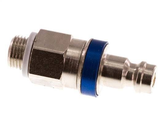Vernikkeld Messing DN 5 Blauw Luchtkoppeling Insteeknippel G 1/8 inch Buitendraad Double Shut-Off - CLP5-M-BN-BLU-SV-018