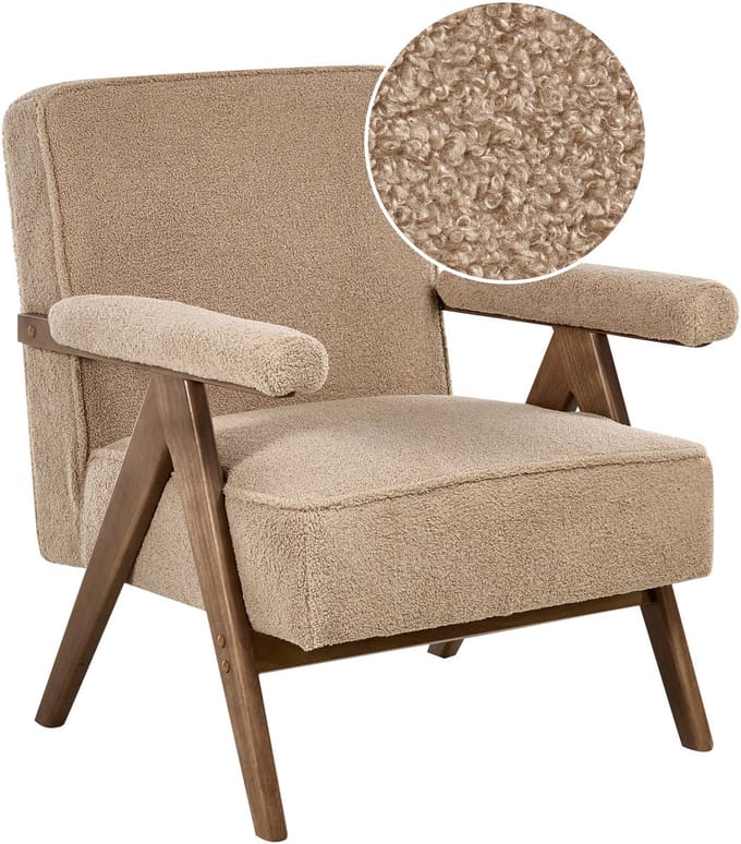EVJE - Fauteuil - Zandbeige - Bouclé