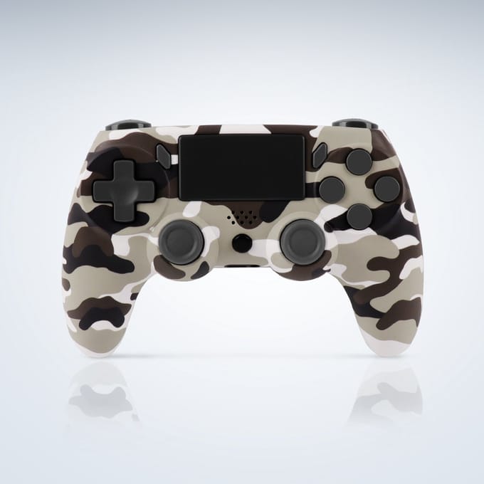 Ntech PS4 Controller Geschikt voor PS4 en PS3 - PS4 controller Draadloos Camouflage Grijs - Audio Jack Input - Touch Sensor - Dual Trilmotoren Draadloze Controller