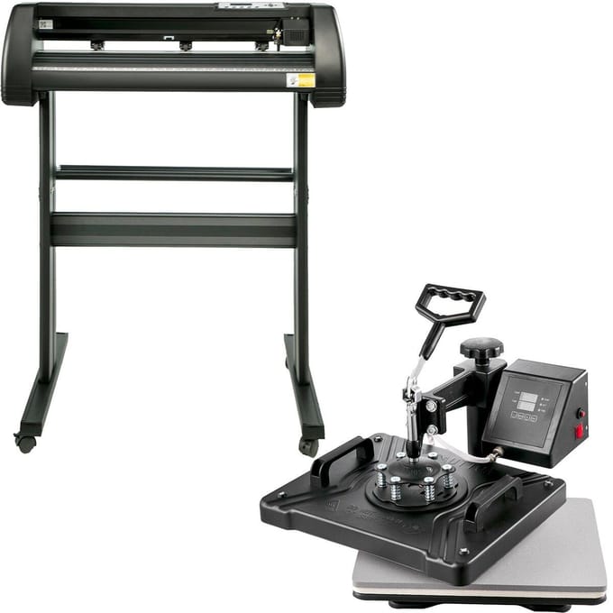 Vevor Presse à Chaud 5 en 1 12 x15  Traceur de Découpe Vinyle 28  Logiciel Sublimation