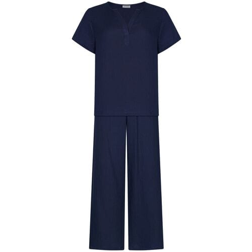 Pastunette Premium - Huispak - Indigo Flow - Katoen - Blauw - V-hals - Maat 38