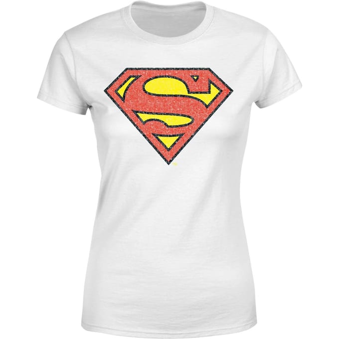 Official Superman Crackle Logo Women's T-Shirt - White - S