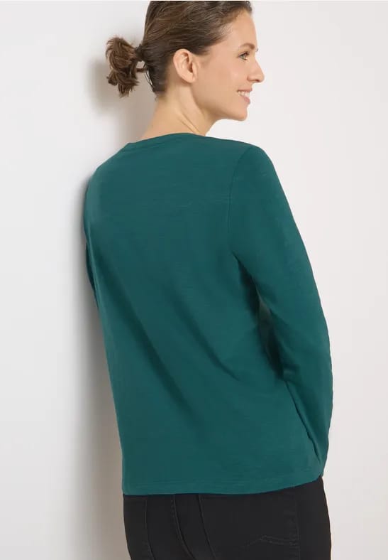 Shirt met lange mouwen met gespleten hals