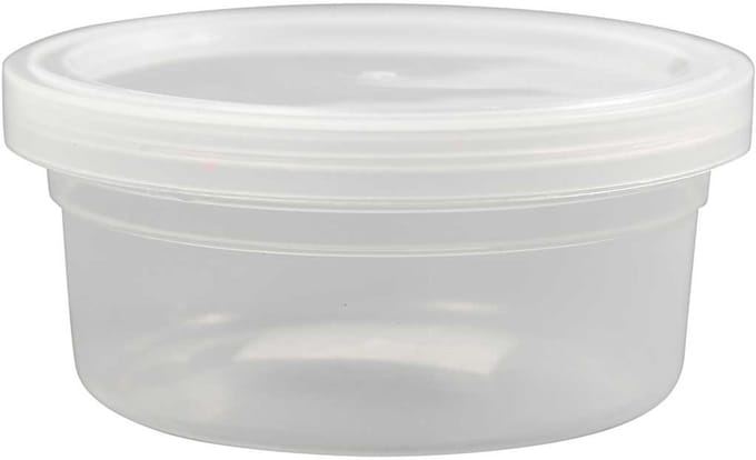 Plastic potje met deksel, h: 38 mm, d: 84 mm, 20stuks, 125 ml