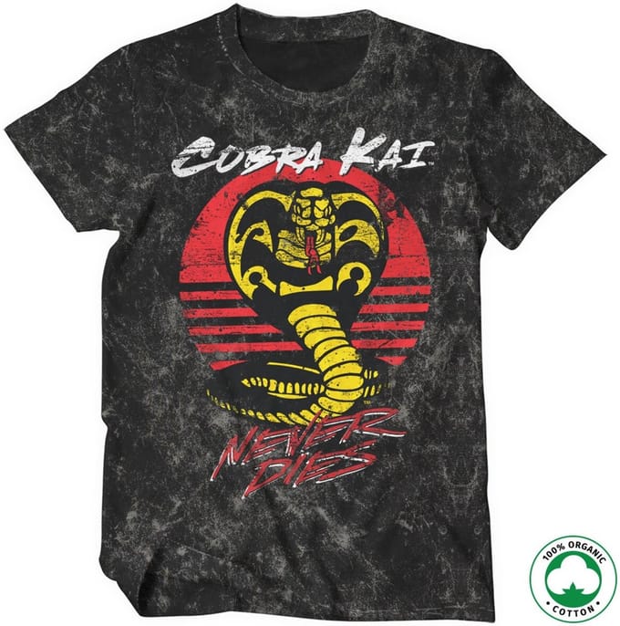 Cobra Kai Never Dies biologisch T-shirt met vintage-wash