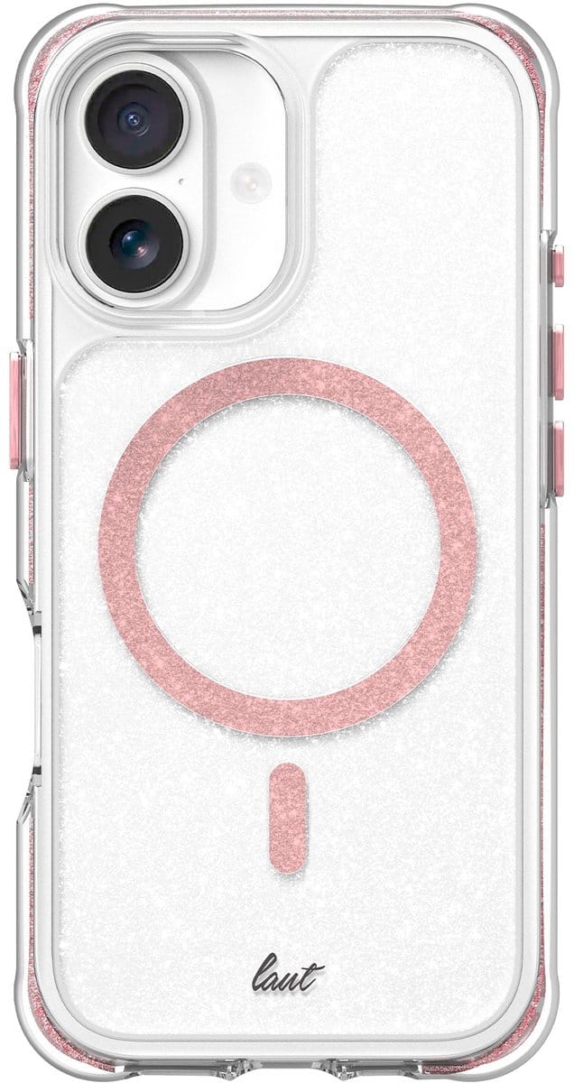 LAUT AERO SPARKLE iPhone Hoes – Crystal Clear met Glinsterend Effect & 6m Valbeveiliging | MagSafe Compatible | Apple iPhone 17