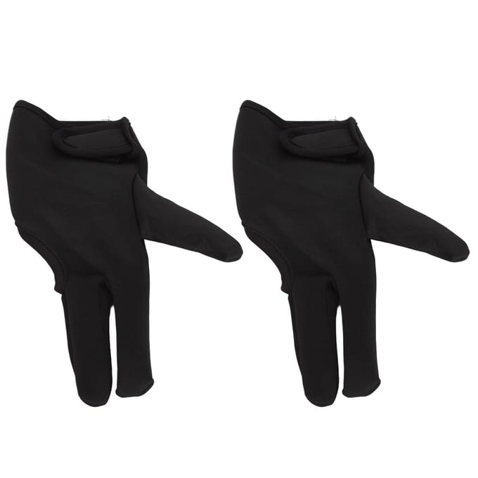 2 Stuks 3 Vinger Kappershandschoen Geïsoleerde Hittebeschermende Handschoen voor Haarstyling voor Kappersgereedschap black