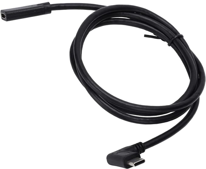USB-C Verlengkabel - Type-C Verlengsnoer - Apparaat Aansluiten - Hoge Sterkte PVC - 1 Meter - Zwart