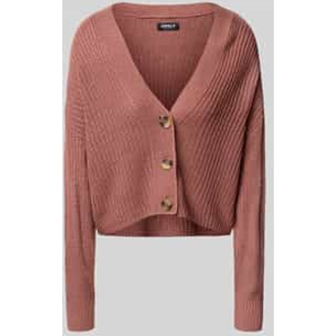 boxy fit gebreid jack met v-hals model 'CAROL'