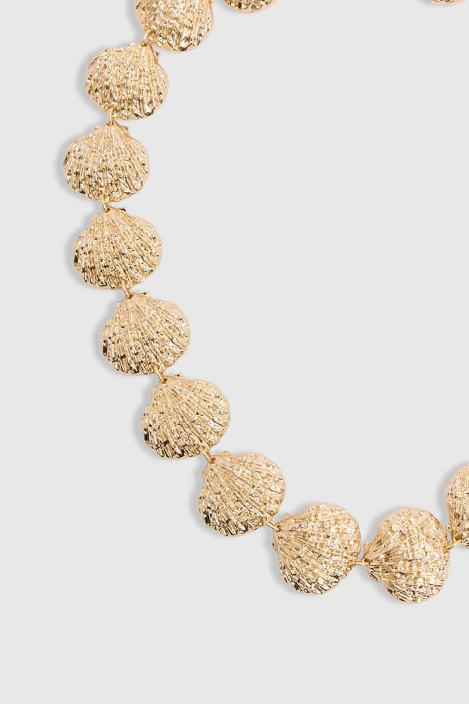 boohoo Dames Schelp Statement Ketting | Goud