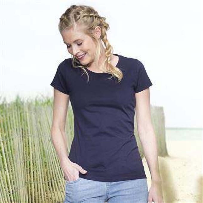 Fruit Of The Loom Vrouwen / Dames Fit Ringgesponnen Premium Tshirt (Donker Marine)