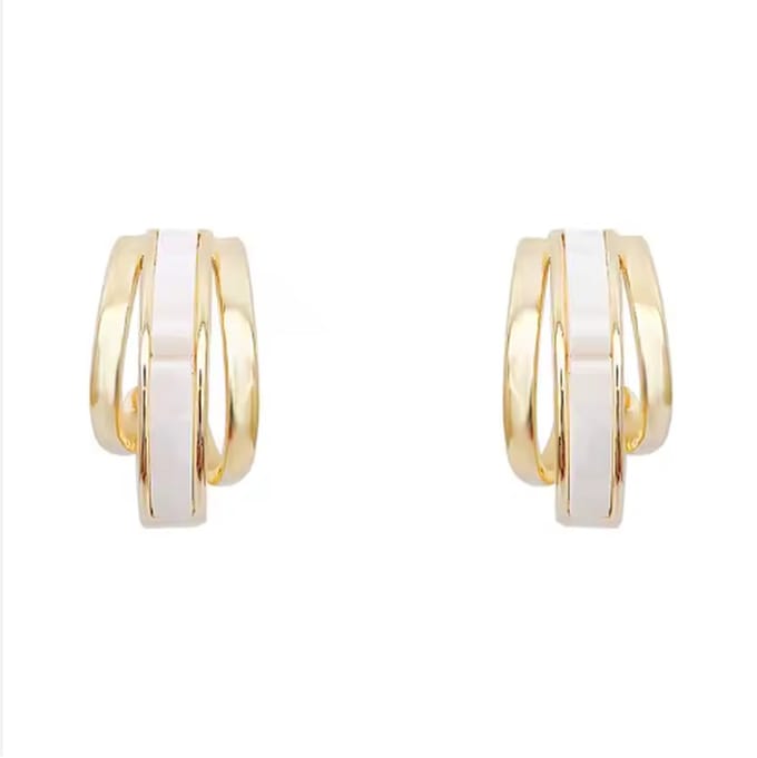 Celebrate White Earrings Gold 16K