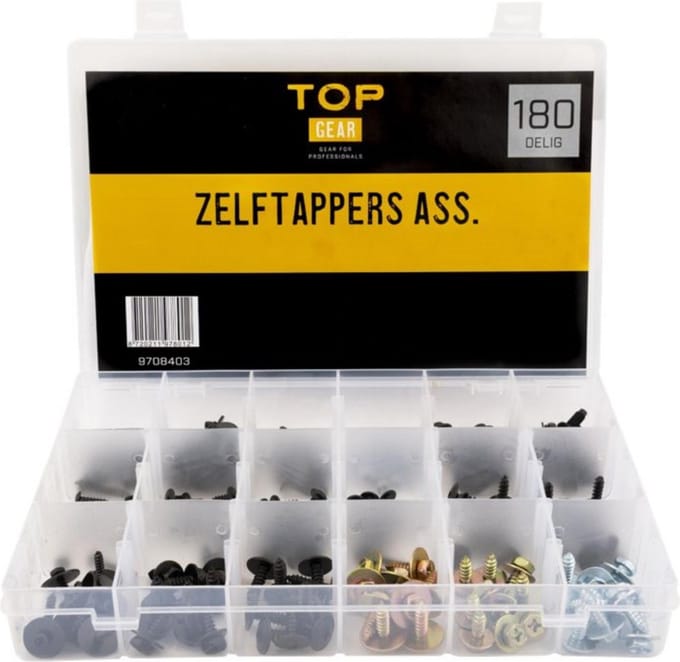 Zelftappers assortimentsdoos 180-delig - TOPGEAR