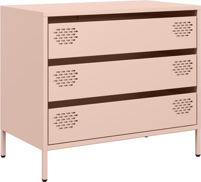 vidaXL - Dressoir - 68x39x58,5 - cm - koudgewalst - staal - roze
