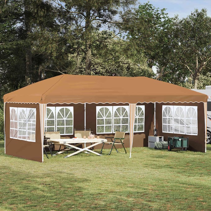 vidaXL - Pop-up - Feesttent - 574 - x - 289 - x - 245 - cm - Beige