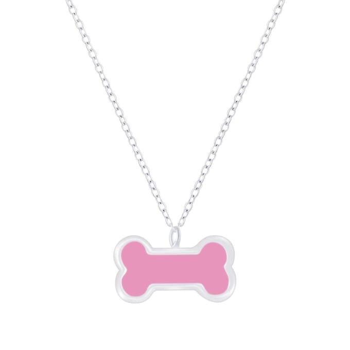 Joy|S - Zilveren roze botje hanger met ketting 36 cm + 5 cm