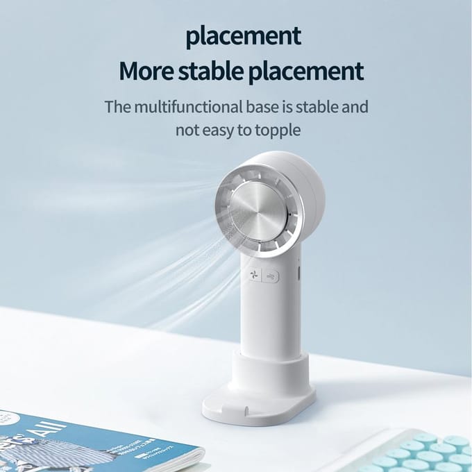 Draagbare Ventilator Draagbaar Elektrisch Koelventilator met Koude Compressie USB Oplaadbare Bureau Tafelventilator met 3 geel