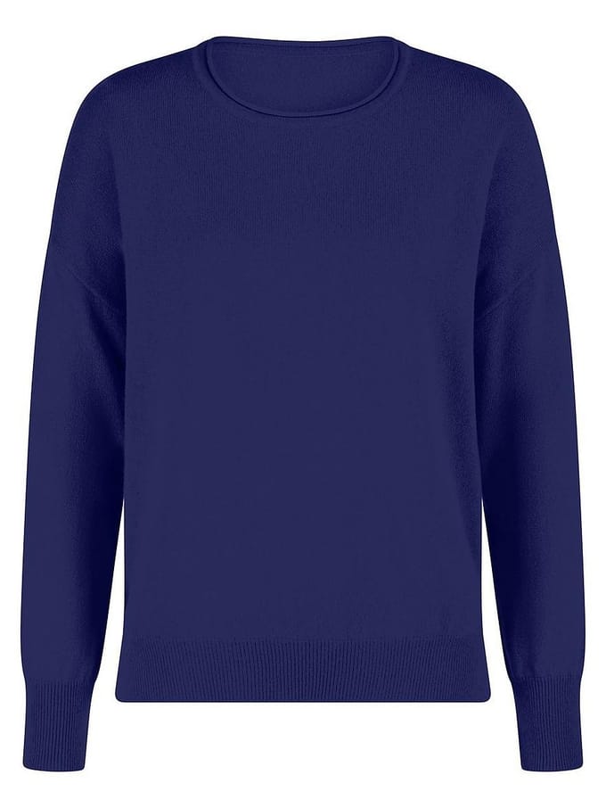 Trui ronde hals kasjmier Van Peter Hahn blauw