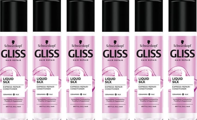 Gliss Kur Anti-klit Spray Liquid Silk Gloss - Voordeelverpakking 6 x 200 ml