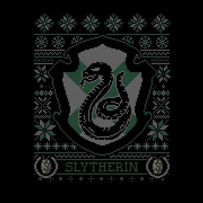 Harry Potter Slytherin Crest kerst t-shirt - Zwart - M