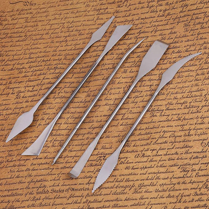 5 Stuks Roestvrij Staal Was Klei Aardewerk Snijden Modelleren Sculptuur DIY Ambacht Kunst Gereedschap Set white