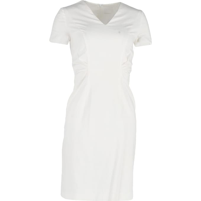 Boss V-hals nauwsluitende jurk in witte viscose