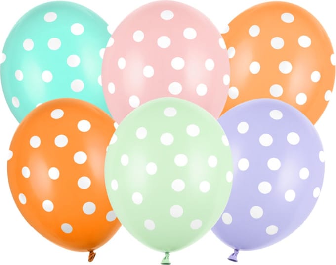 PartyDeco - Partydeco ballonnen - Stippen (50 stuks)