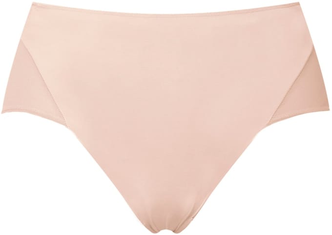 Ulla Popken - Dames - maxi slip string look mesh inzetten opzij - Champagne - Maat 54+