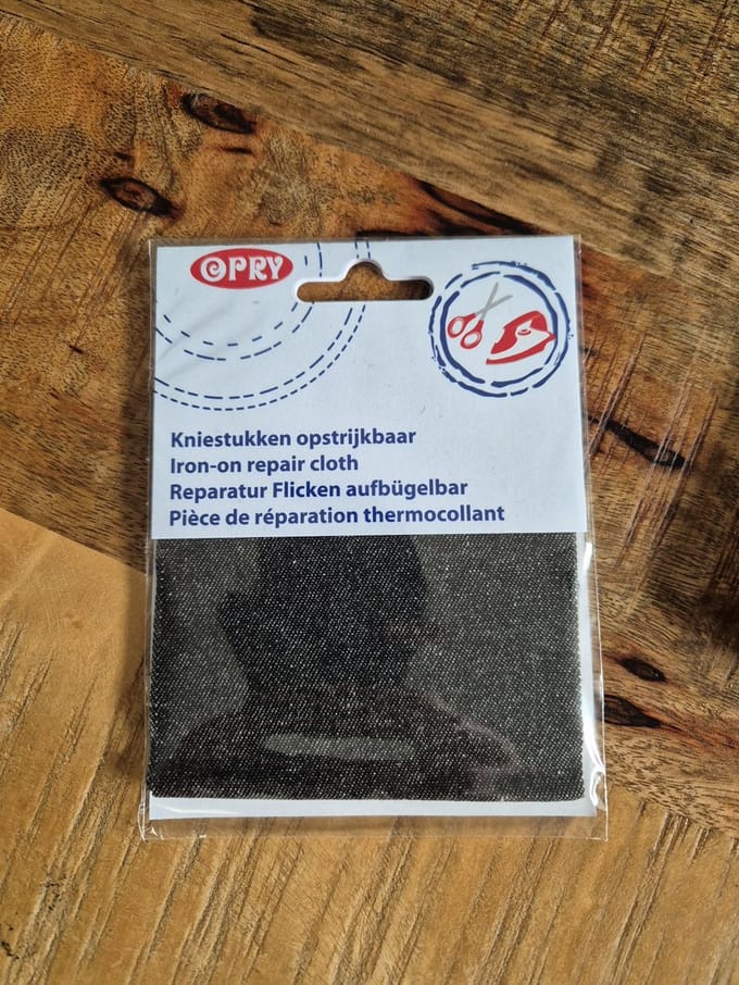 Kniestukken opstrijkbaar 3x dun zwart