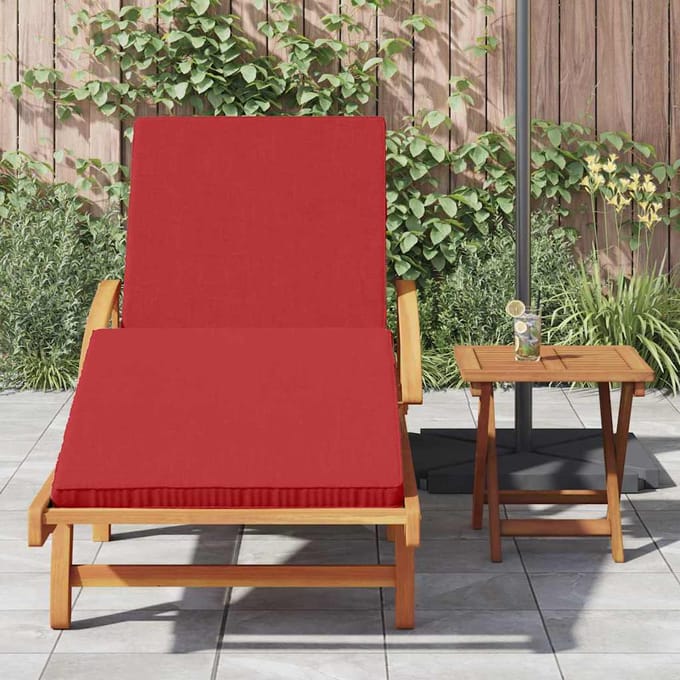 vidaXL - Ligstoel - 2 - st - Massief - Acacia - Hout - Rood