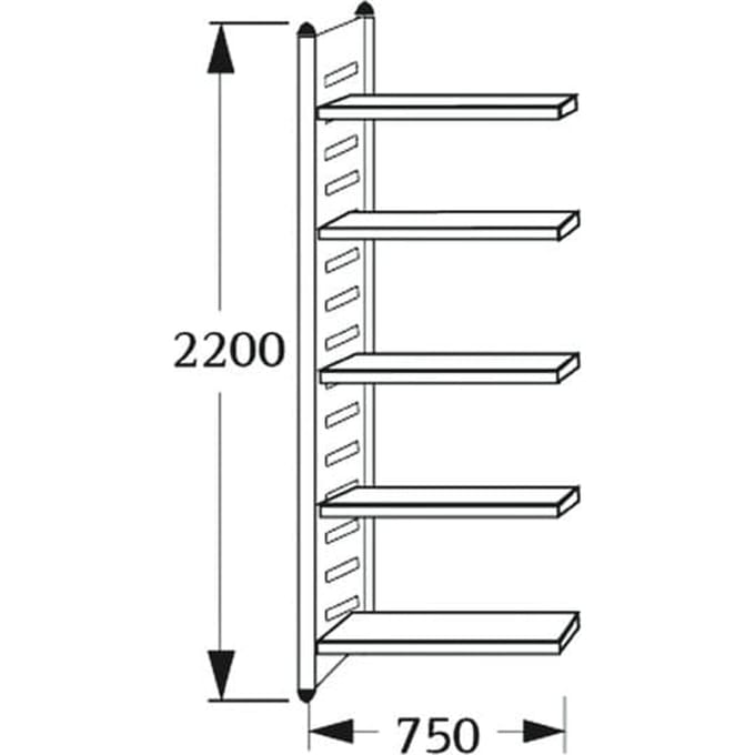 Tijdschriftenrek »M2 5 OH« 75 cm breed, 40 cm diep