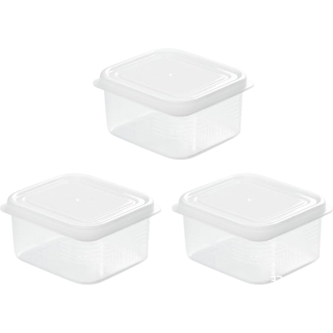 3 pièces Contenants pour congélateur avec couvercles pour stockage alimentaire 200 ml Réutilisables Contenants de stockage alimentaire Boîtes Préparation white