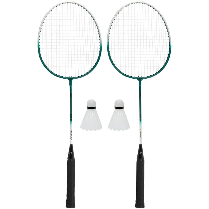 Avento - Power Speed Badminton Set - Staal - Zilver/Groen - Set van 2