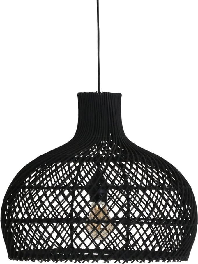 Raw Materials Maze Hanglamp - ⌀ 42 cm - Zwart - Natuurlijk rotan