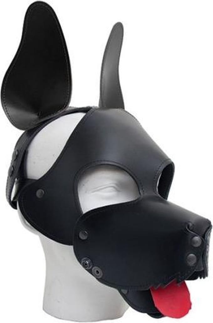 Mister b leather shaggy dog hood black black