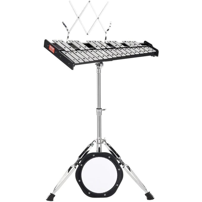 Glockenspiel Xylophone 30 Notes Kit de Cloches avec Maillets, Support et Tapis d'Entraînement