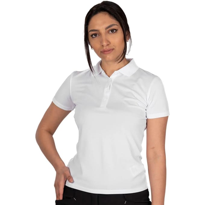 Island Green Dames/Dames Klassiek Micro Pique Golf Poloshirt (Wit)
