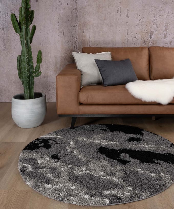 Rond vloerkleed marmer - Marble Artisan grijs 100
