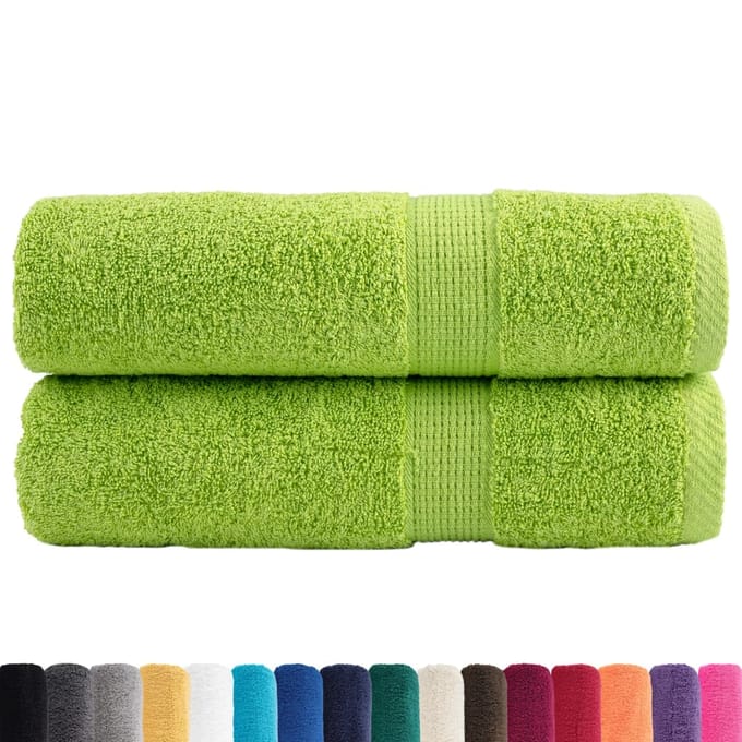 vidaXL - Badhanddoeken - SOLUND - 2 - st - 600 - g/m² - 70x140 - cm - appelgroen